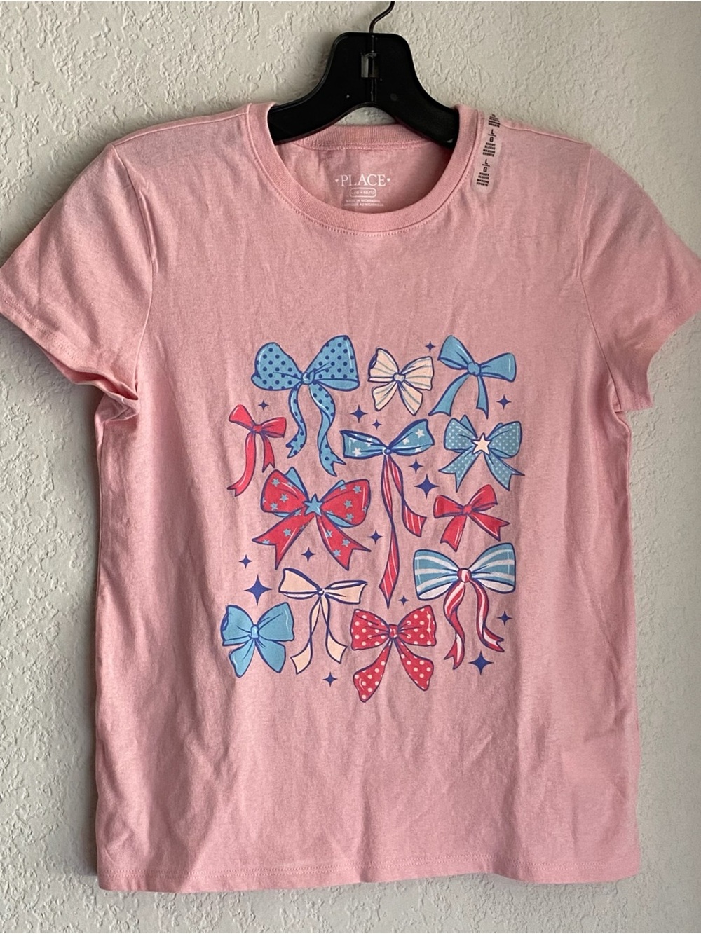 The Children's Place Pink Tee with Multicolor Bow Prints